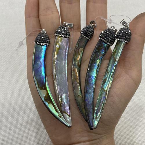 Natural Abalone Shell Pendants Cayenne DIY & with rhinestone mixed colors Sold By PC