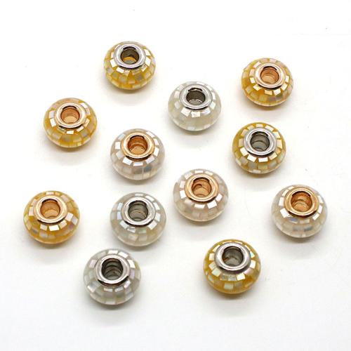 Natural Freshwater Shell Beads Mosaic Shell with Zinc Alloy DIY Approx 3.5mm Sold By PC