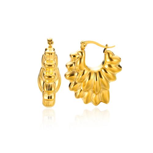 Stainless Steel Lever Terug Earring, 304 roestvrij staal, plated, mode sieraden & voor vrouw, gouden, Verkocht door pair