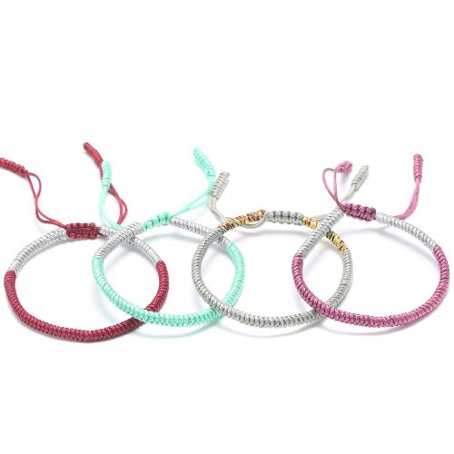 Chaîne tissée Bracelets, Fil de coton, avec 5cm chaînes de rallonge, fait à la main, bijoux de mode & unisexe, plus de couleurs à choisir, Longueur 16 mm, Vendu par PC