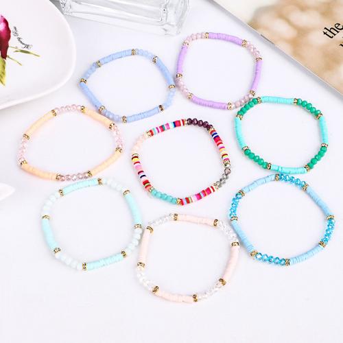 Polymer Clay Bracelet with Seedbead & Elastic Thread handmade fashion jewelry & for woman Sold By PC