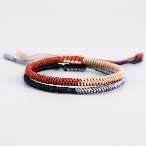 Chain Woven Bracelets Cotton Thread with 5cm extender chain handmade fashion jewelry & Unisex Length 16 cm Sold By PC