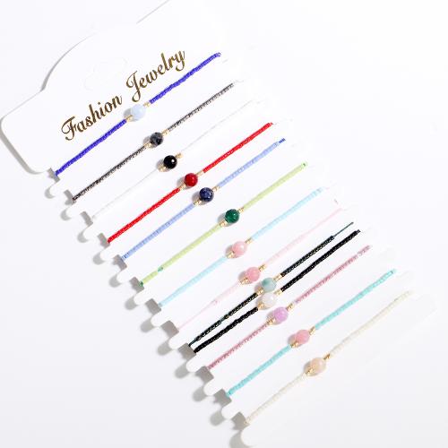 Chain Woven Bracelets Cotton Thread with Seedbead handmade fashion jewelry Sold By PC