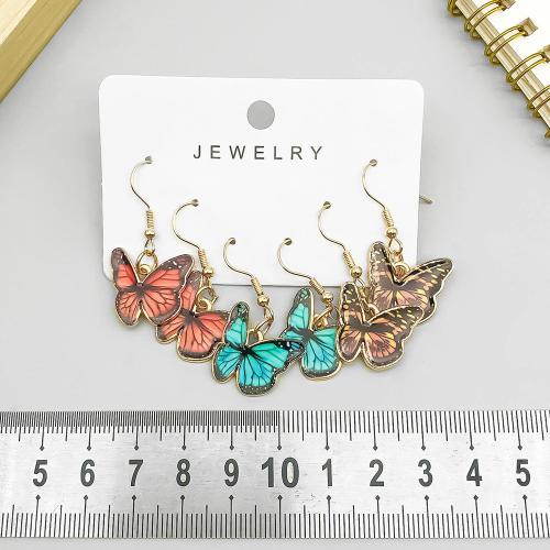 Zinc Alloy Drop Earrings plated for woman & enamel Sold By Set