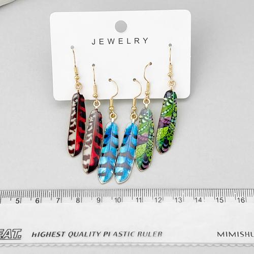 Zinc Alloy Drop Earrings plated for woman & enamel Sold By Set