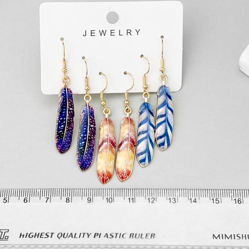 Zinc Alloy Drop Earrings plated for woman & enamel Sold By Set