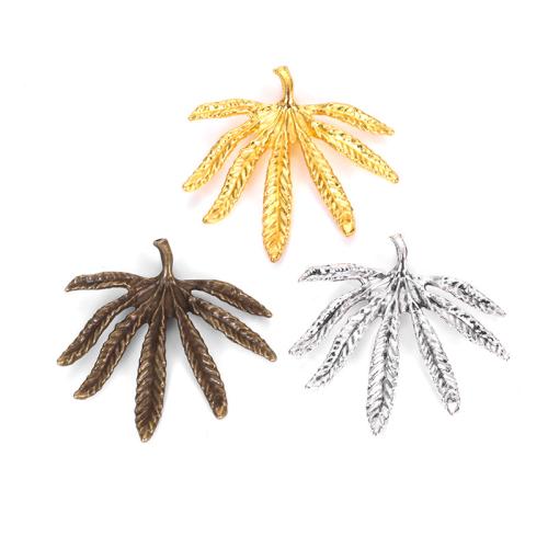 Zinklegering Leaf Hangers, Zinc Alloy, Blad, plated, DIY, meer kleuren voor de keuze, 41x42mm, 100pC's/Bag, Verkocht door Bag