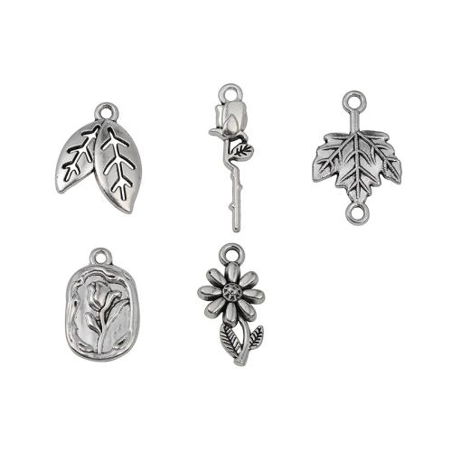 Sinc Alloy Pendants, plátáilte, DIY & stíleanna éagsúla do rogha & dúbailte-poll, dathanna níos mó le haghaidh rogha, 100ríomhairí pearsanta/Mála, Díolta De réir Mála