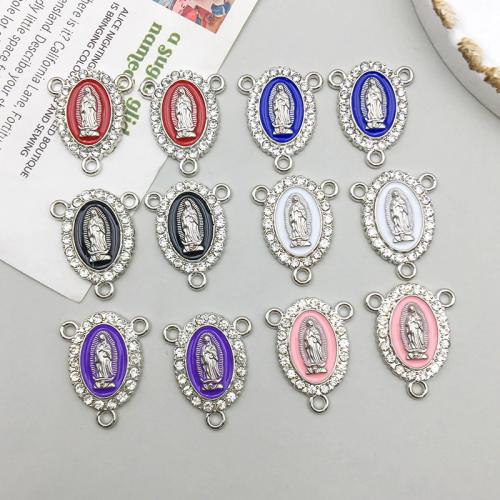 Zinc Alloy Connector plated DIY & enamel & 1/2 loop Sold By Bag