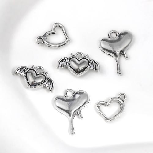 Pendentifs coeur en alliage de zinc, Placage, DIY & styles différents pour le choix, plus de couleurs à choisir, 100PC/sac, Vendu par sac