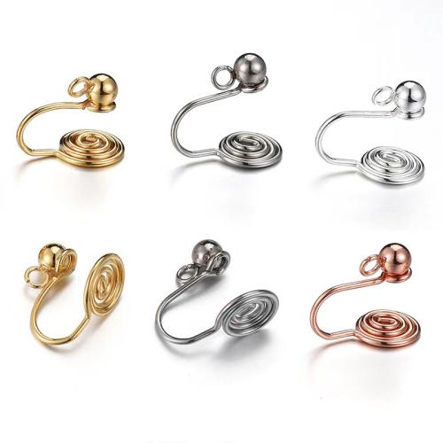 Stainless Steel Clip On Earring Finding 304 Stainless Steel plated DIY Sold By Bag