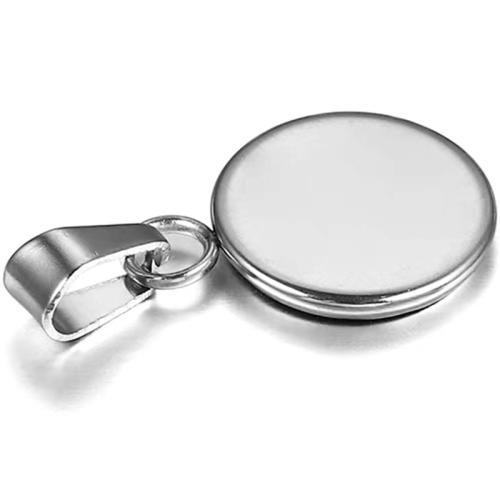 Stainless Steel Pendant Setting 304 Stainless Steel Flat Round plated DIY Sold By Bag