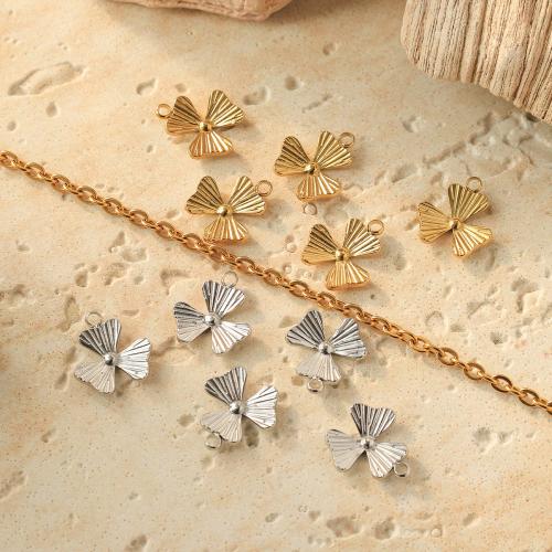 Stainless Steel Flower Pendant 304 Stainless Steel Vacuum Ion Plating DIY Sold By Bag