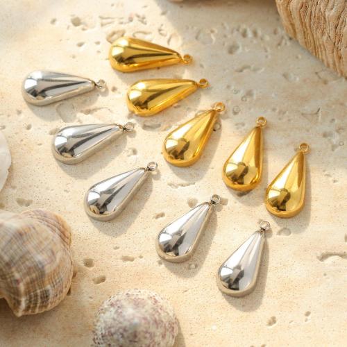 Stainless Steel Pendants 304 Stainless Steel Teardrop Vacuum Ion Plating DIY Sold By Bag