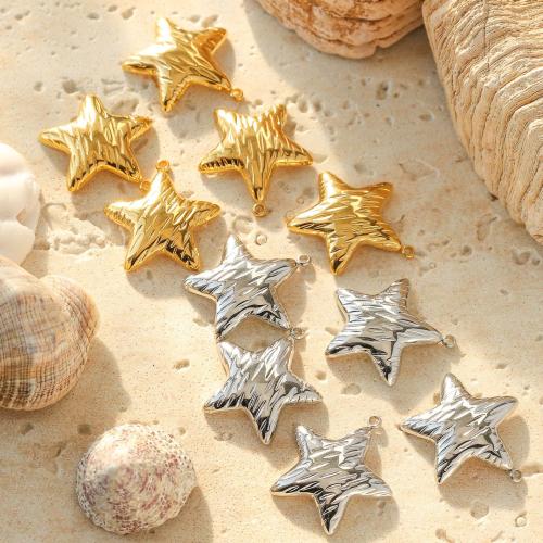 Stainless Steel Pendants 304 Stainless Steel Star plated DIY Sold By Bag