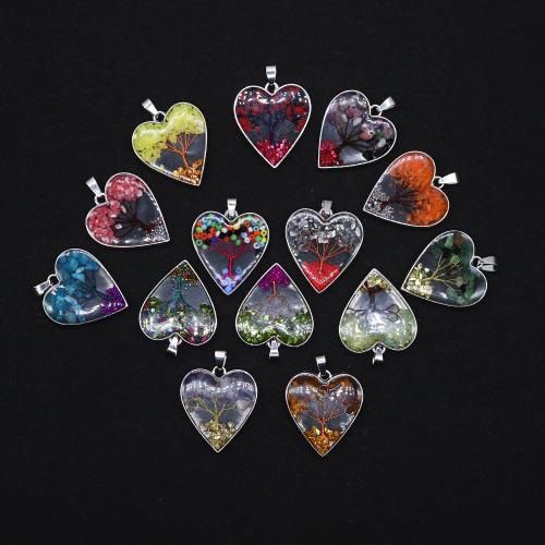 Gemstone Pendants Jewelry Zinc Alloy with Natural Stone Heart plated DIY nickel lead & cadmium free Sold By PC