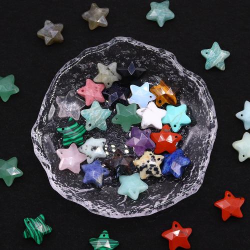 Gemstone Pendants Jewelry Natural Stone Star gold color plated DIY nickel lead & cadmium free Sold By PC