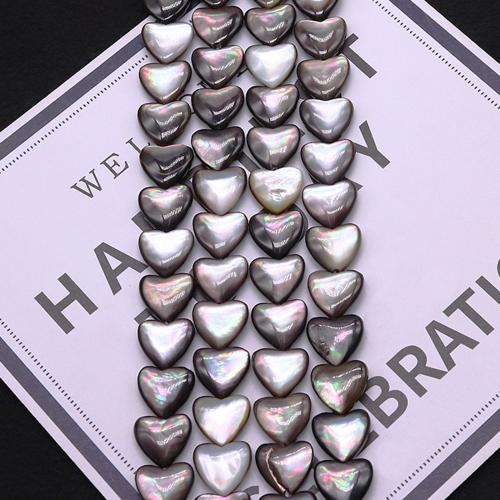 Natural Freshwater Shell Beads Black Lip Shell Heart DIY black 12mm Sold Per Approx 38 cm Strand