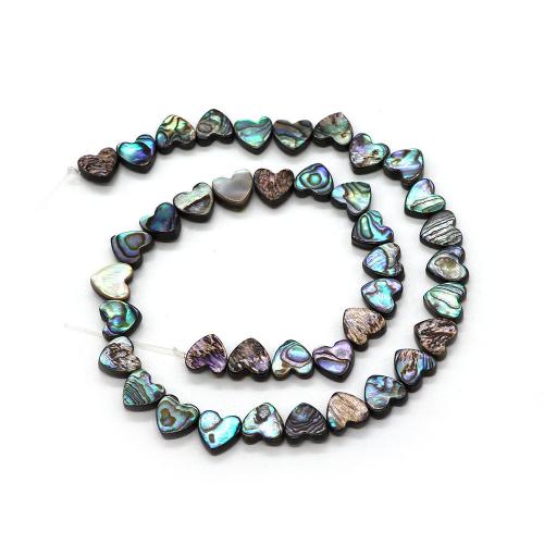 Χάντρες Shell Abalone, Abalone Shell, Καρδιά, DIY, μικτά χρώματα, 10mm, Sold Per Περίπου 38 cm Strand