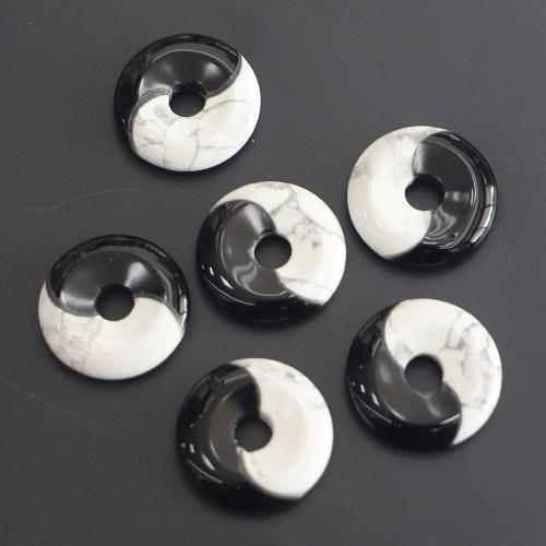 Gemstone Jewelry Beads Natural Stone DIY white and black Approx 8.5mm Sold By PC