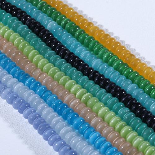 Grânulos jóias de olho de gato, Pedra olho de gato, DIY, Mais cores pare escolha, 6x10mm, 67PCs/Strand, vendido por Strand