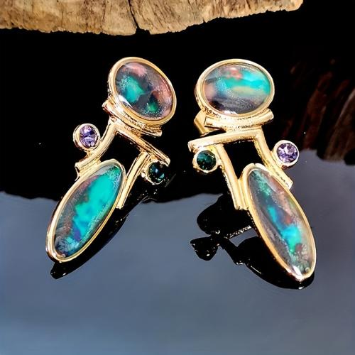 Zinc Alloy Stud Earring with Plastic Pearl & for woman & enamel Sold By Pair