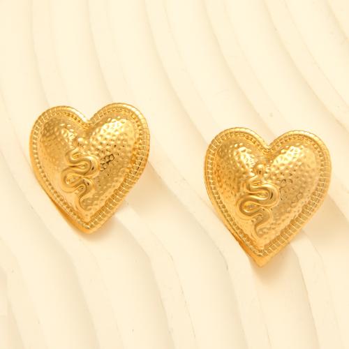 Stainless Steel Stud Earrings 304 Stainless Steel plated fashion jewelry & for woman golden Sold By PC