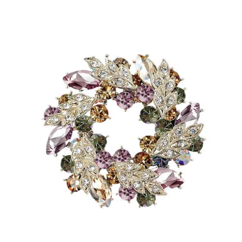 Zinc Alloy Brooches with Crystal plated fashion jewelry & for woman & hollow Sold By PC