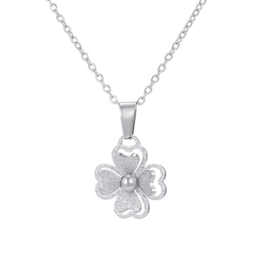 Cubic Zirconia Stainless Steel smycken, 304 rostfritt stål, med Cubic Zirconia, Four Leaf Clover, plated, olika material för val & Unisex & olika stilar för val & ihålig, ursprungliga färgen, Säljs av Ställ