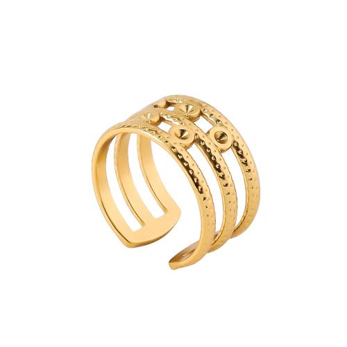 Stainless Steel Finger Ring 304 Stainless Steel 18K gold plated fashion jewelry & for woman & hollow Sold By PC