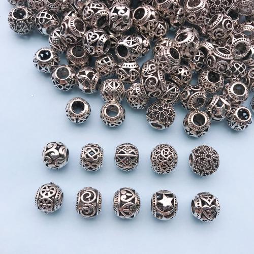 Zinc Alloy Large Hole Bead plated DIY Sold By Bag