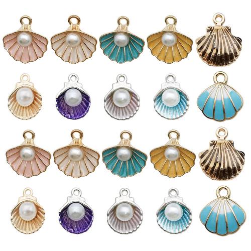 Zinc Alloy Enamel Pendants with Plastic Pearl plated DIY Sold By Bag