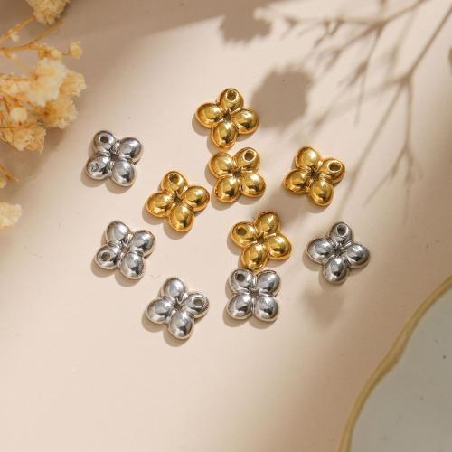 Stainless Steel Flower Pendant 304 Stainless Steel Vacuum Ion Plating DIY Sold By Bag