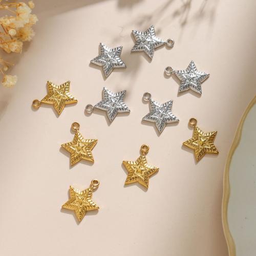 Stainless Steel Pendants 304 Stainless Steel Star Vacuum Ion Plating DIY Sold By Bag