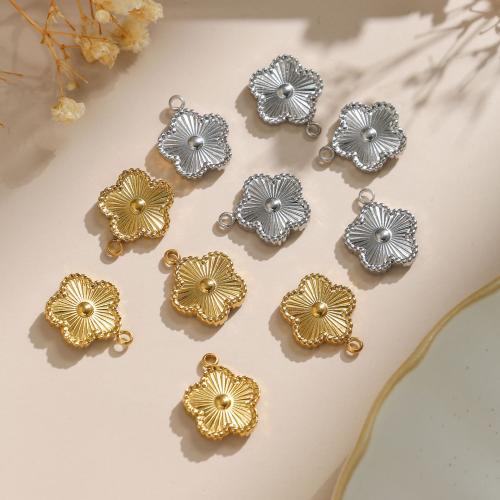 Stainless Steel Flower Pendant 304 Stainless Steel Vacuum Ion Plating DIY Sold By Bag