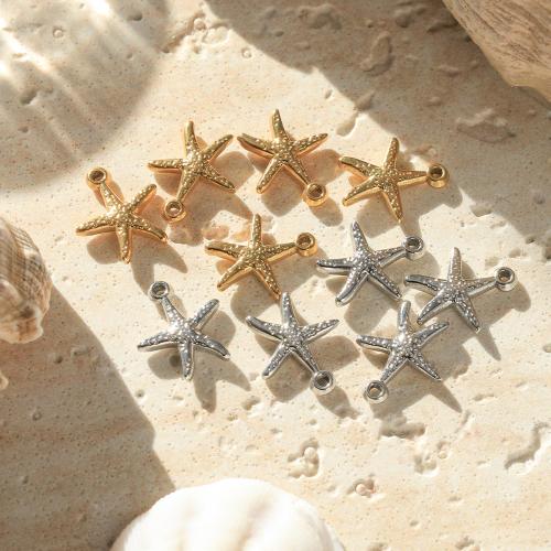 Stainless Steel Pendants 304 Stainless Steel Starfish Vacuum Ion Plating DIY Sold By Bag