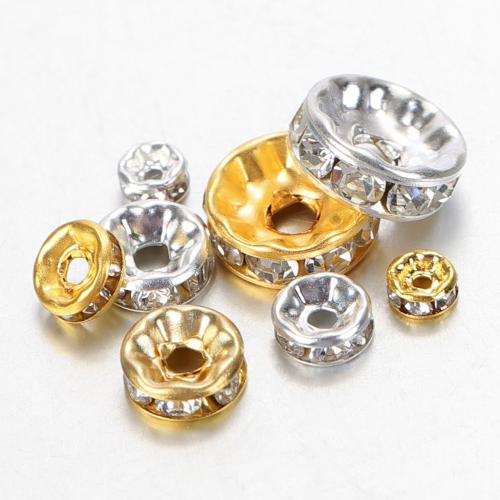 Gioielli Spacer Beads, ferro, placcato, DIY & formato differente per scelta & con strass, nessuno, Appross. 100PC/borsa, Venduto da borsa