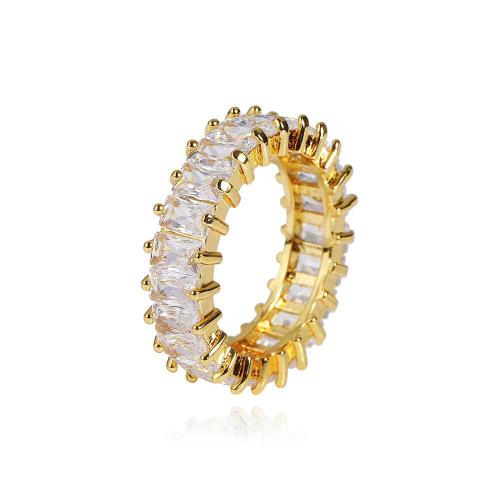 Rame anello, placcato, unisex & formato differente per scelta & Micro spianare cubic zirconia, nessuno, Misura:7-10, Venduto da PC