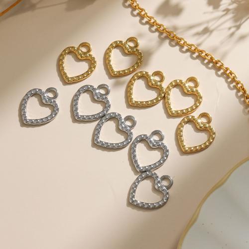 Stainless Steel Heart Pendants 304 Stainless Steel Vacuum Ion Plating DIY & hollow Sold By Bag