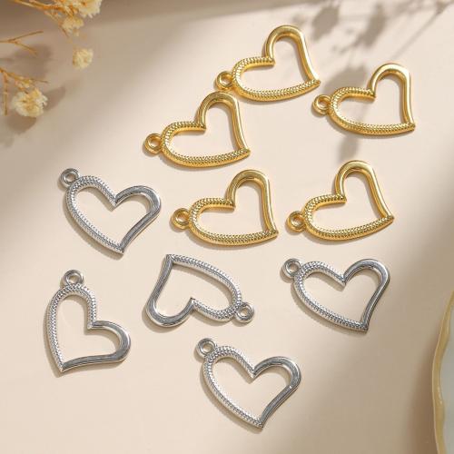 Stainless Steel Heart Pendants 304 Stainless Steel Vacuum Ion Plating DIY & hollow Sold By Bag