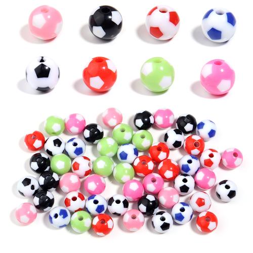 Perles bijoux en résine, Football, moulage par injection, DIY & normes différentes pour le choix, plus de couleurs à choisir, Environ 100PC/sac, Vendu par sac