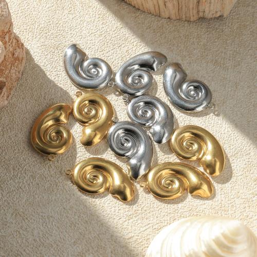 Stainless Steel Animal Pendants 304 Stainless Steel Snail Vacuum Ion Plating DIY Sold By Bag