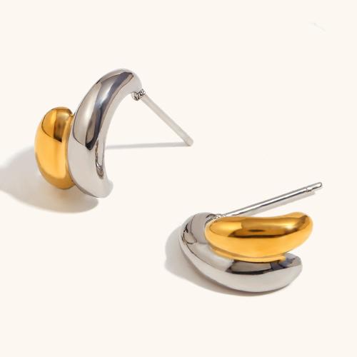 Stainless Steel Stud Earrings 304 Stainless Steel plated for woman Sold By Pair