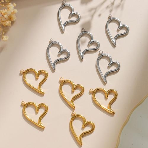 Stainless Steel Heart Pendants 304 Stainless Steel plated DIY Sold By Bag