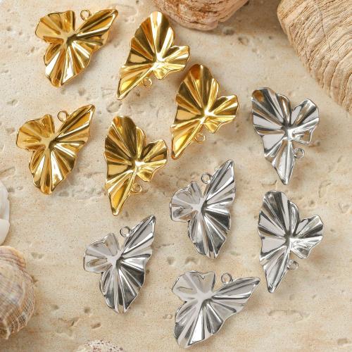 Stainless Steel Pendants 304 Stainless Steel Leaf plated DIY Sold By Bag