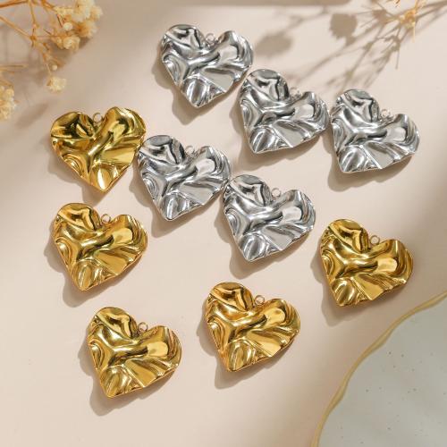 Stainless Steel Heart Pendants 304 Stainless Steel plated DIY Sold By Bag