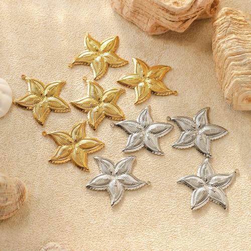 Stainless Steel Pendants 304 Stainless Steel Starfish plated DIY Sold By Bag