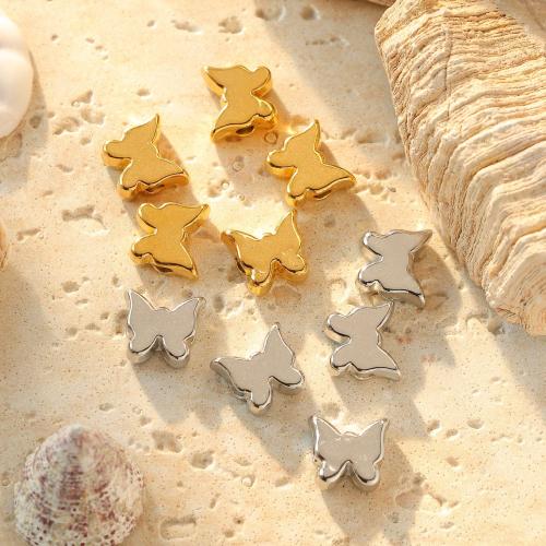 Stainless Steel Beads 304 Stainless Steel Butterfly plated DIY Sold By Bag