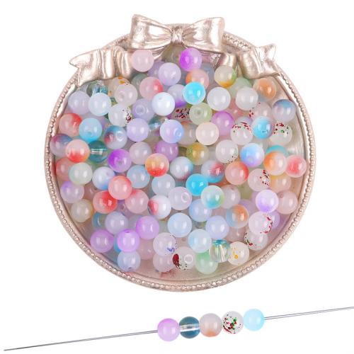 Fashion Glass Beads Round DIY 8mm Approx 1.5mm Approx Sold By Bag