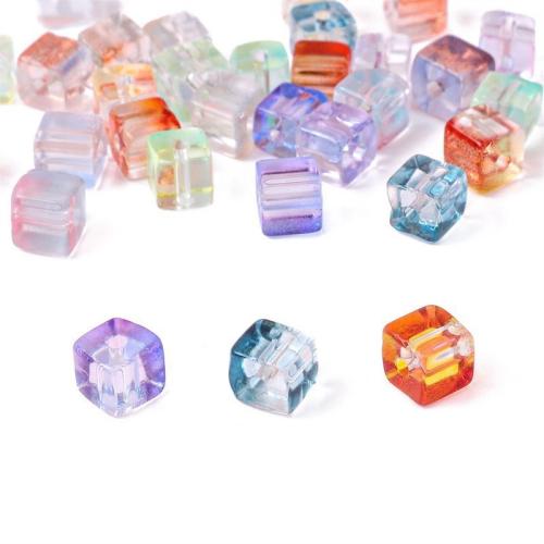 Fashion Glass Beads Square DIY 7mm Approx Sold By Strand